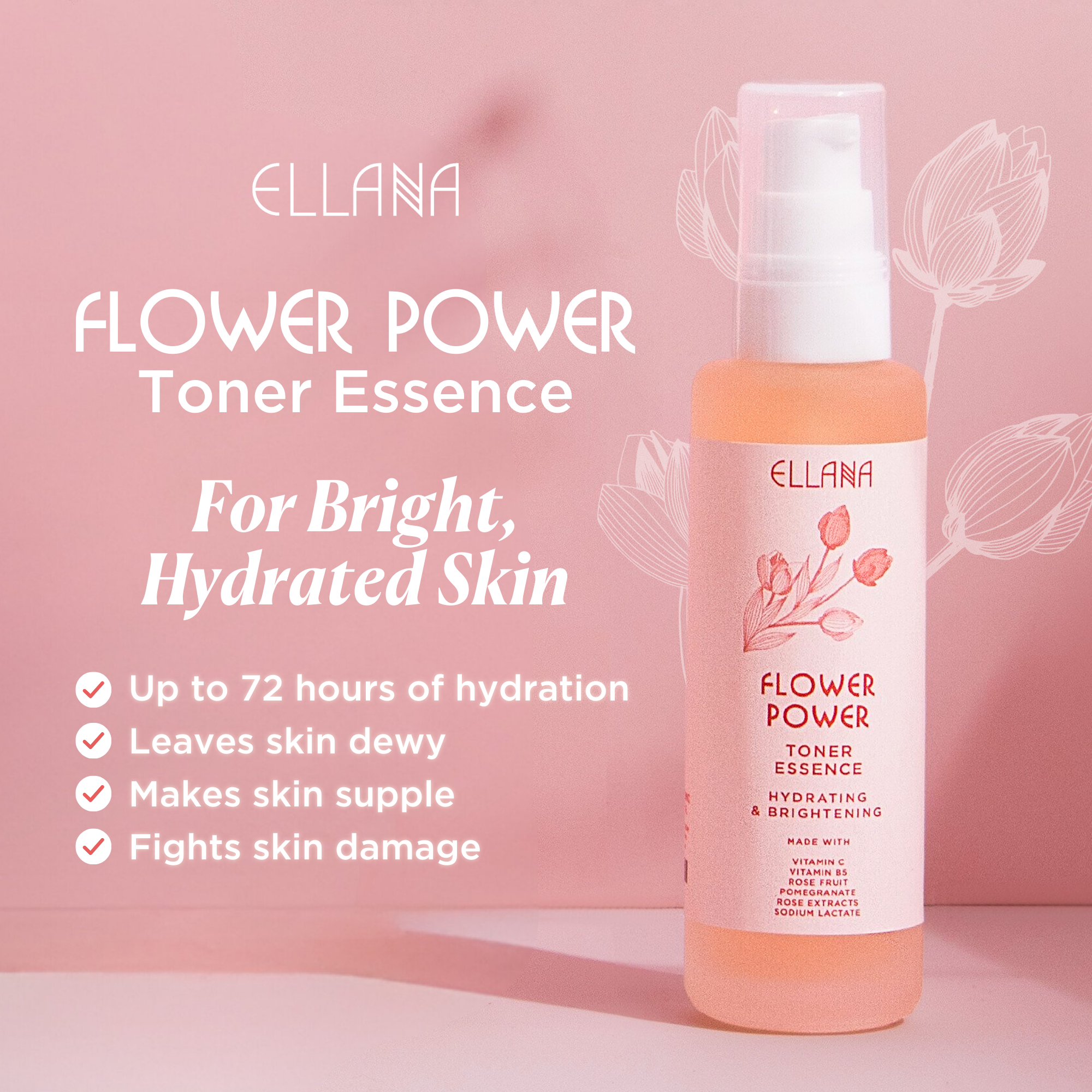 Flower Power Toner Essence, Hydrates and Brightens