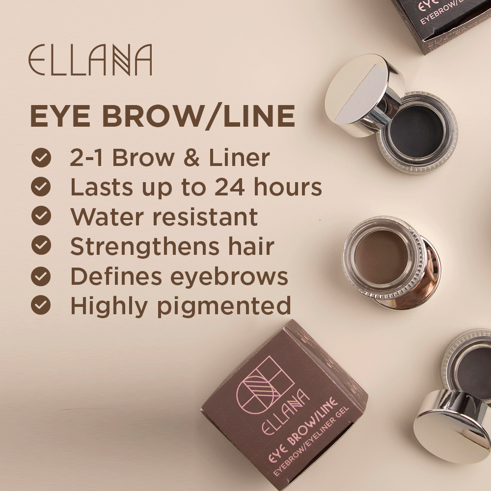 ELLANA Eye Brow/Line | 2-in-1 Eyebrow/Eyeliner Gel with Castor & Marula Oil